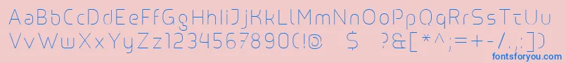 Line Font – Blue Fonts on Pink Background