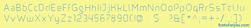 Line Font – Blue Fonts on Yellow Background