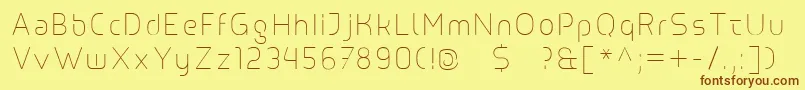 Line Font – Brown Fonts on Yellow Background