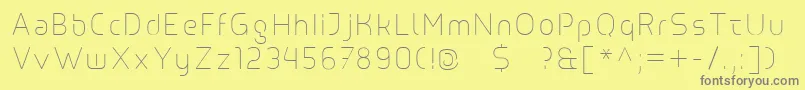 Line Font – Gray Fonts on Yellow Background
