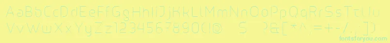 Line Font – Green Fonts on Yellow Background