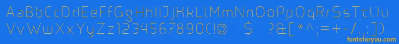 Line Font – Orange Fonts on Blue Background