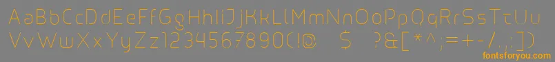 Line Font – Orange Fonts on Gray Background