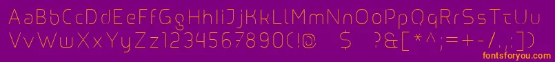 Line Font – Orange Fonts on Purple Background