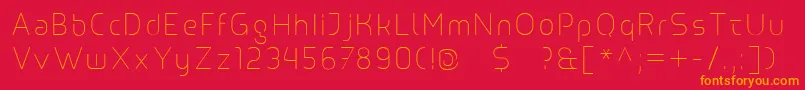 Line Font – Orange Fonts on Red Background