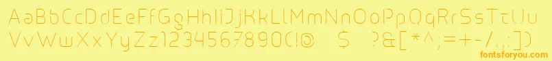 Line Font – Orange Fonts on Yellow Background