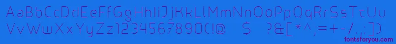 Line Font – Purple Fonts on Blue Background