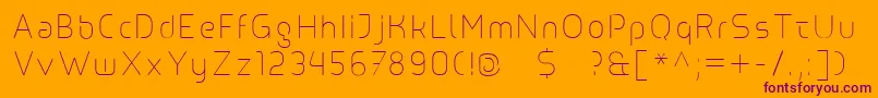 Line Font – Purple Fonts on Orange Background