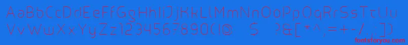 Line Font – Red Fonts on Blue Background