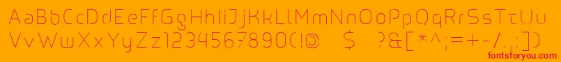 Fonte Line – fontes vermelhas em um fundo laranja