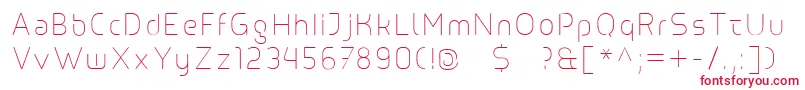 Line Font – Red Fonts on White Background