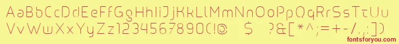 Line Font – Red Fonts on Yellow Background