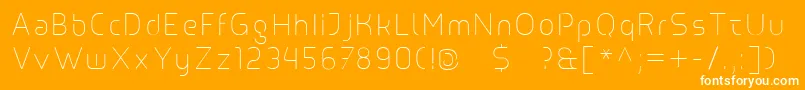 Line Font – White Fonts on Orange Background