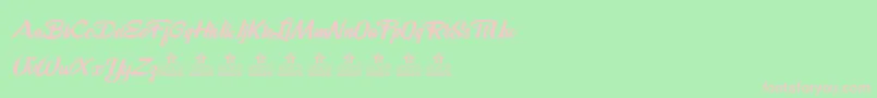 Шрифт DeathBeforeChocolatePersonalUse – розовые шрифты на зелёном фоне