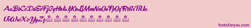 DeathBeforeChocolatePersonalUse Font – Purple Fonts on Pink Background