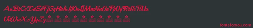 Fonte DeathBeforeChocolatePersonalUse – fontes vermelhas em um fundo preto