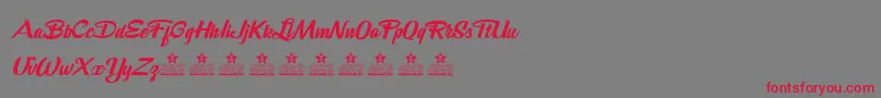 DeathBeforeChocolatePersonalUse Font – Red Fonts on Gray Background