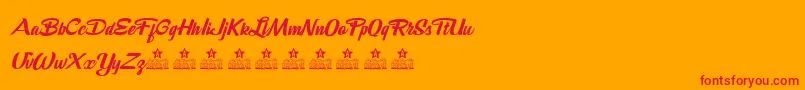 DeathBeforeChocolatePersonalUse Font – Red Fonts on Orange Background