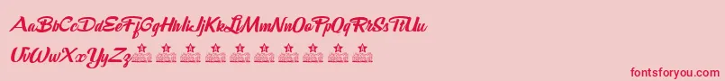 DeathBeforeChocolatePersonalUse Font – Red Fonts on Pink Background