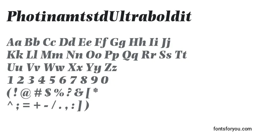 A fonte PhotinamtstdUltraboldit – alfabeto, números, caracteres especiais
