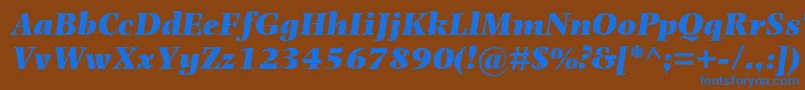 PhotinamtstdUltraboldit Font – Blue Fonts on Brown Background