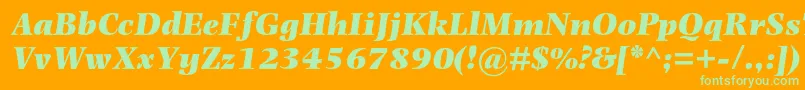 PhotinamtstdUltraboldit Font – Green Fonts on Orange Background