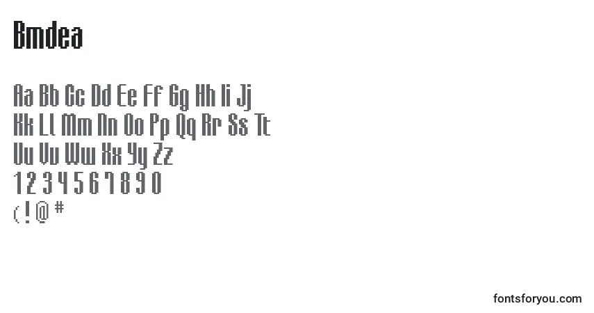 Czcionka Bmdea – alfabet, cyfry, specjalne znaki