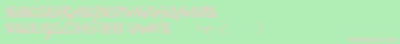 Camille-Schriftart – Rosa Schriften auf grünem Hintergrund