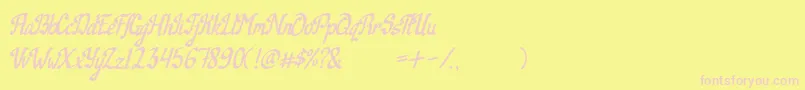 Camille Font – Pink Fonts on Yellow Background