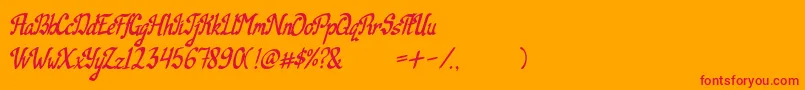 フォントCamille – オレンジの背景に赤い文字