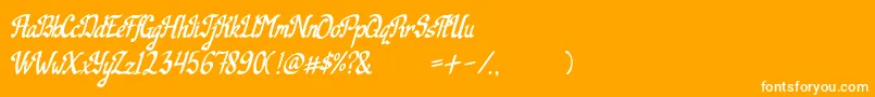 Camille-Schriftart – Weiße Schriften auf orangefarbenem Hintergrund