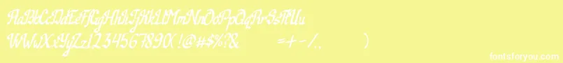 フォントCamille – 黄色い背景に白い文字