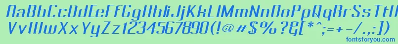 フォントPecotOblique – 青い文字は緑の背景です。