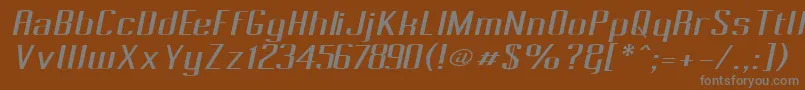 フォントPecotOblique – 茶色の背景に灰色の文字