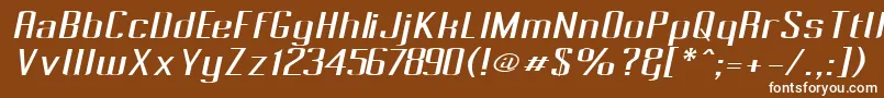 Шрифт PecotOblique – белые шрифты на коричневом фоне