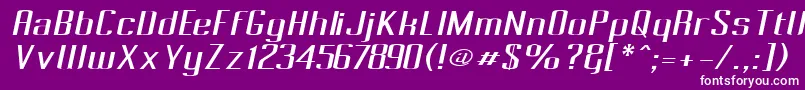 フォントPecotOblique – 紫の背景に白い文字