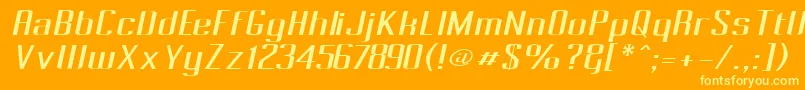 フォントPecotOblique – オレンジの背景に黄色の文字