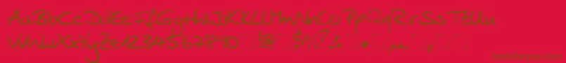 フォントAnkePrint – 赤い背景に茶色の文字