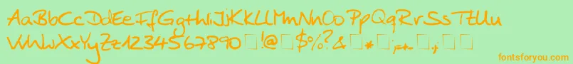 AnkePrint Font – Orange Fonts on Green Background