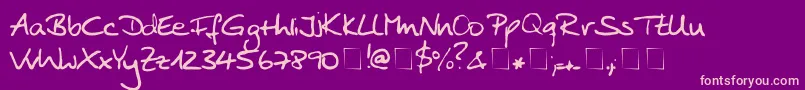 AnkePrint-fontti – vaaleanpunaiset fontit violetilla taustalla