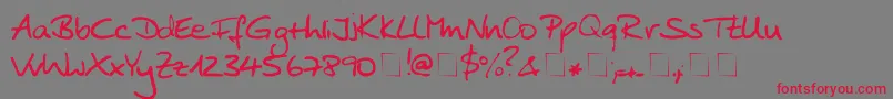AnkePrint-Schriftart – Rote Schriften auf grauem Hintergrund