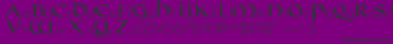 Taranis Font – Black Fonts on Purple Background