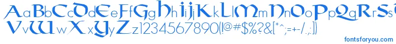 Taranis Font – Blue Fonts on White Background
