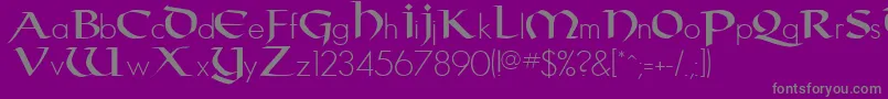 Weitere Informationen zur Taranis-Schriftart Taranis-Schriftart – Graue Schriften auf violettem Hintergrund