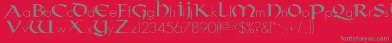 Taranis Font – Gray Fonts on Red Background