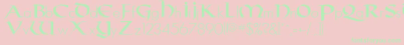 Taranis-fontti – vihreät fontit vaaleanpunaisella taustalla