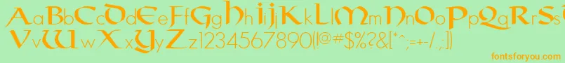 Taranis Font – Orange Fonts on Green Background
