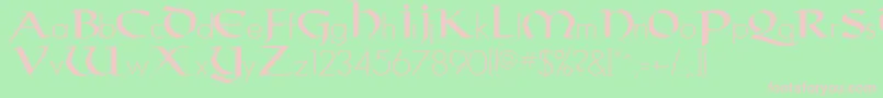 Taranis Font – Pink Fonts on Green Background