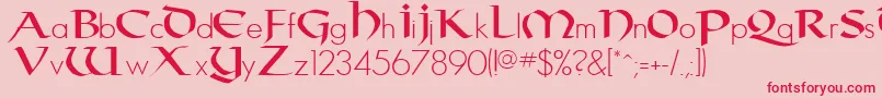 Taranis Font – Red Fonts on Pink Background