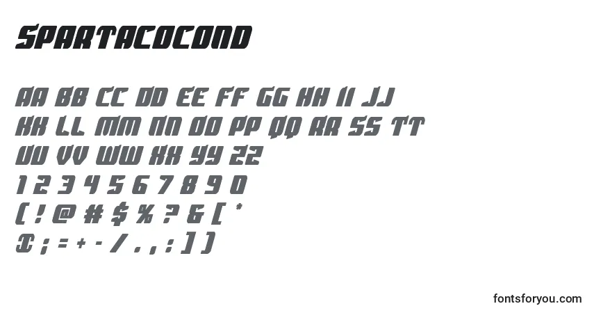 A fonte Spartacocond – alfabeto, números, caracteres especiais